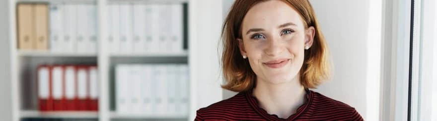 A business women smiling